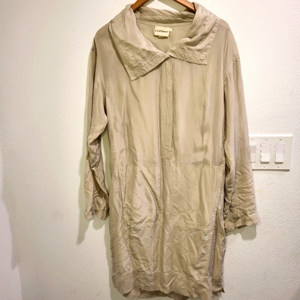 silk button-up dress